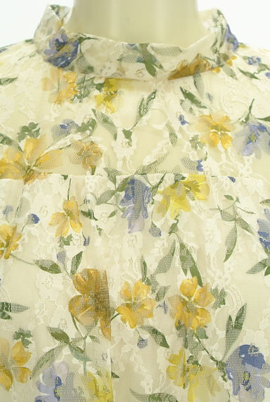 JILL by JILLSTUART（ジルバイジルスチュアート）の古着「七分袖花柄チュールカットソー（カットソー・プルオーバー）」大画像４へ