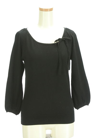 NATURAL BEAUTY BASIC（ナチュラルビューティベーシック）の古着「リボン付きネック9分袖ニット（ニット）」大画像１へ