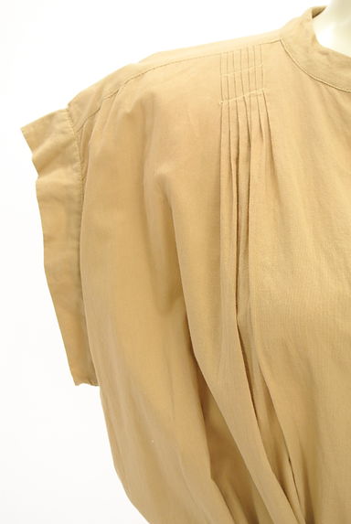 Melan Cleuge（メランクルージュ）の古着「ベルト付きフレンチスリーブミモレシャツワンピース（ワンピース・チュニック）」大画像４へ