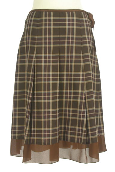 GALLERY VISCONTI（ギャラリービスコンティ）の古着「裾シフォンチェック柄ミディスカート（スカート）」大画像１へ
