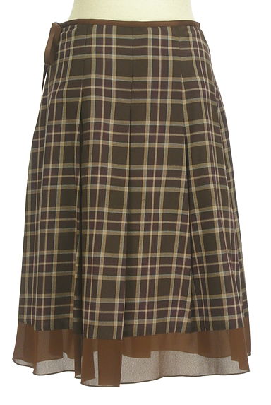 GALLERY VISCONTI（ギャラリービスコンティ）の古着「裾シフォンチェック柄ミディスカート（スカート）」大画像２へ