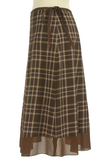 GALLERY VISCONTI（ギャラリービスコンティ）の古着「裾シフォンチェック柄ミディスカート（スカート）」大画像３へ