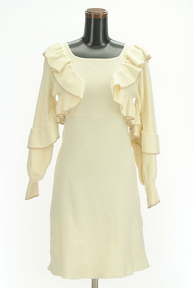 WILLSELECTION（ウィルセレクション）の古着「フリルボリュームスリーブニットワンピース（ワンピース・チュニック）」大画像１へ