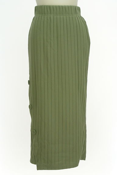 AZUL by moussy（アズールバイマウジー）の古着「ラップ風リブタイトロングスカート（ロングスカート・マキシスカート）」大画像１へ