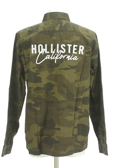 Hollister Co.（ホリスター）の古着「ラウンドヘムバックロゴ迷彩柄シャツ（カジュアルシャツ）」大画像２へ