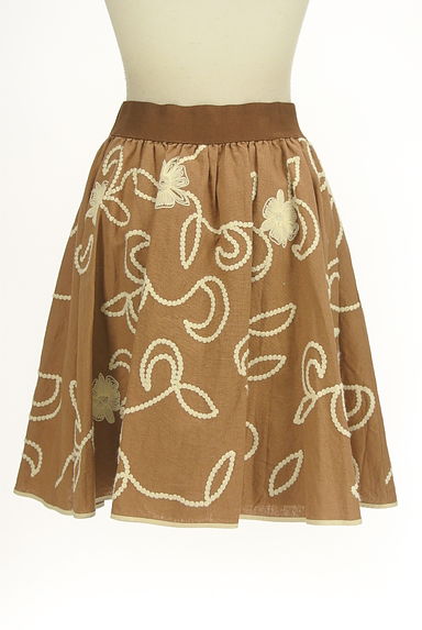 Lois CRAYON（ロイスクレヨン）の古着「花刺繍膝上フレアスカート（スカート）」大画像２へ