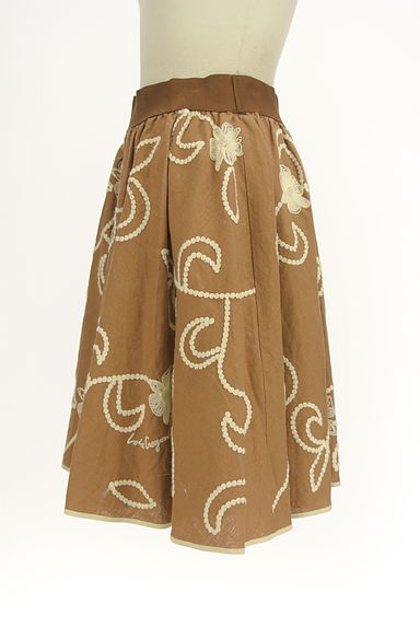 Lois CRAYON（ロイスクレヨン）の古着「花刺繍膝上フレアスカート（スカート）」大画像３へ