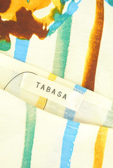 TABASA（タバサ）の古着「フラワー×ストライプチュニック（カットソー・プルオーバー）」大画像６へ