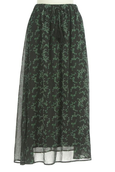 AZUL BY MOUSSY（アズールバイマウジー）の古着「リーフ柄ロングシフォンスカート（ロングスカート・マキシスカート）」大画像１へ