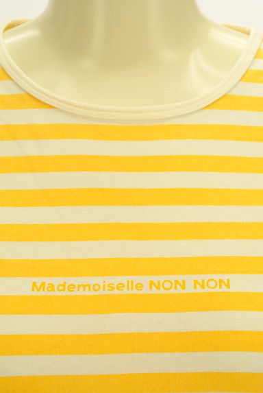Mademoiselle NON NON（マドモアゼルノンノン）の古着「ボーダー柄ロゴプリント長袖Ｔシャツ（カットソー・プルオーバー）」大画像４へ