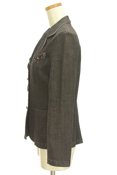 INGEBORG（インゲボルグ）の古着「刺繍入りブラックデニムジャケット（ジャケット）」大画像３へ