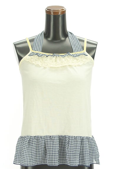 axes femme（アクシーズファム）の古着「花刺繍レースニット＋ギンガムチェックキャミ（カットソー・プルオーバー）」大画像５へ