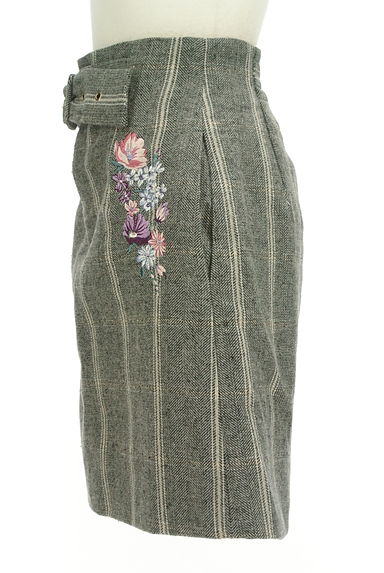 JILL by JILLSTUART（ジルバイジルスチュアート）の古着「刺繍入りストライプミニスカート（ミニスカート）」大画像３へ