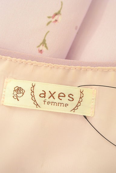 axes femme（アクシーズファム）の古着「ベルト付き花柄ストライプ膝丈ワンピース（ワンピース・チュニック）」大画像６へ