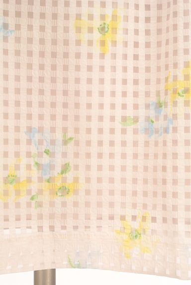 Couture Brooch（クチュールブローチ）の古着「花柄×チェックオーガンジーミニワンピース（ワンピース・チュニック）」大画像５へ