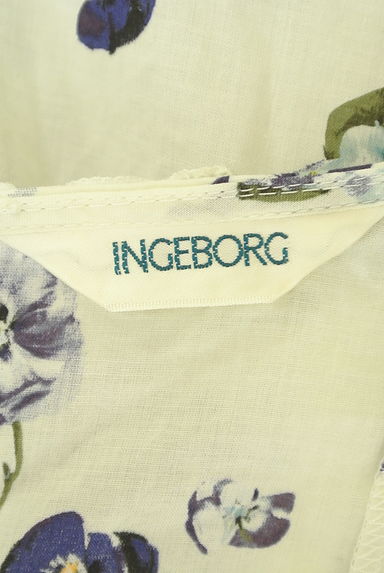 INGEBORG（インゲボルグ）の古着「ベルト付き花柄ロングフレアワンピース（ワンピース・チュニック）」大画像６へ