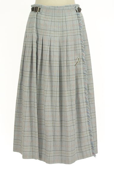 SCAPA（スキャパ）の古着「チェック柄フリンジロング巻きスカート（ロングスカート・マキシスカート）」大画像１へ