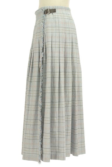 SCAPA（スキャパ）の古着「チェック柄フリンジロング巻きスカート（ロングスカート・マキシスカート）」大画像３へ