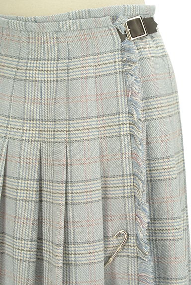 SCAPA（スキャパ）の古着「チェック柄フリンジロング巻きスカート（ロングスカート・マキシスカート）」大画像４へ