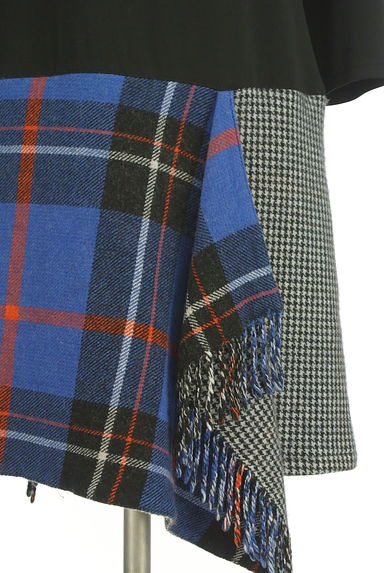 Gabardine K.T（ギャバジンケーティー）の古着「ウエスト切替ラップ風チェックミニワンピース（ワンピース・チュニック）」大画像５へ
