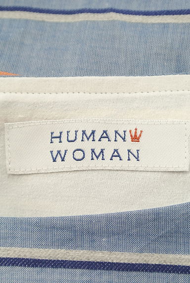HUMAN WOMAN（ヒューマンウーマン）の古着「微光沢マルチボーダープルオーバー（カットソー・プルオーバー）」大画像６へ