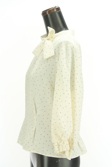 KarL Park Lane（カールパークレーン）の古着「スクエアドット柄リボンタイシフォンブラウス（カットソー・プルオーバー）」大画像３へ