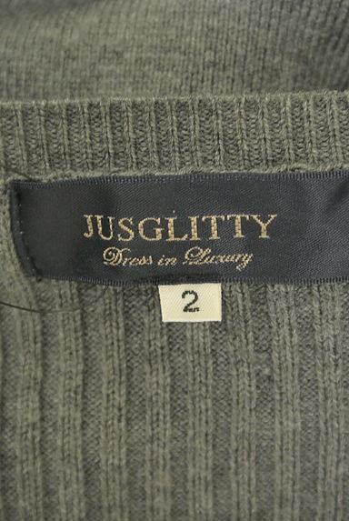 JUSGLITTY（ジャスグリッティー）の古着「リボンベルト付き膝丈ニットワンピース（ワンピース・チュニック）」大画像６へ
