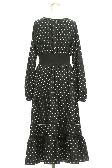 rienda（リエンダ）の古着「ウエストリブロングドットワンピース（ワンピース・チュニック）」大画像２へ