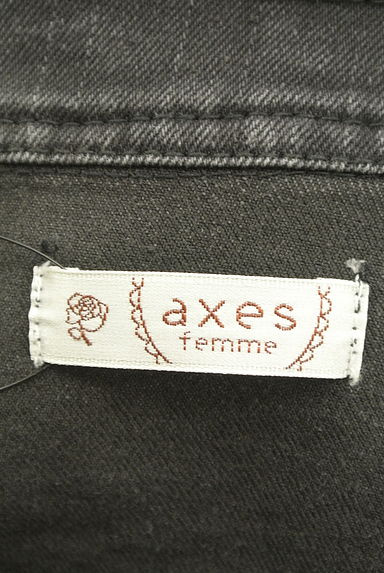 axes femme（アクシーズファム）の古着「フェミニンノーカラーデニムジャケット（ジャケット）」大画像６へ