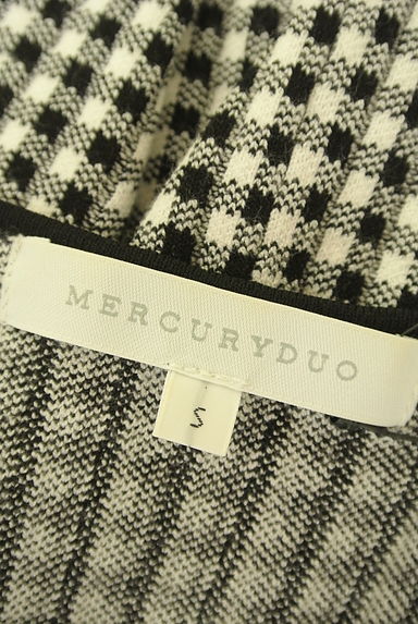 MERCURYDUO（マーキュリーデュオ）の古着「ドットチュール切替チェックニットワンピ（ワンピース・チュニック）」大画像６へ