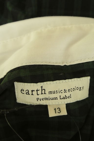 earth music&ecology（アースミュージック＆エコロジー）の古着「チェック柄クレリックシャツ（ブラウス）」大画像６へ