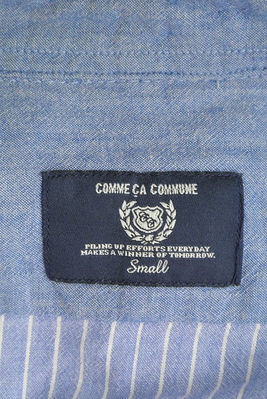 COMME CA COMMUNE（コムサコミューン）の古着「フーディストライプシャツ（カジュアルシャツ）」大画像６へ