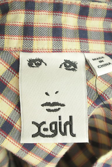 X-girl（エックスガール）の古着「チュニック丈バンドカラーチェックシャツ（カジュアルシャツ）」大画像６へ
