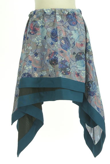 gouk（ゴウク）の古着「和花柄ミニフレアスカート（ミニスカート）」大画像１へ