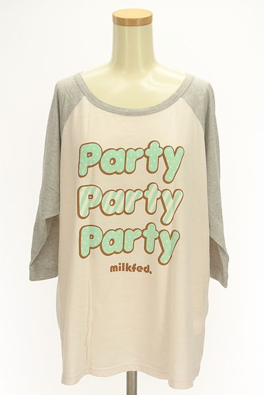 MILKFED.（ミルク フェド）の古着「ロゴプリントラグランTシャツ（Ｔシャツ）」大画像１へ
