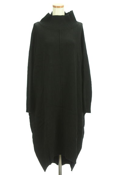 antiqua（アンティカ）の古着「オーバーシルエットハイネック膝下ニットワンピ（ワンピース・チュニック）」大画像１へ