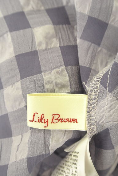 Lily Brown（リリーブラウン）の古着「チェック柄微光沢シフォンブラウス（カットソー・プルオーバー）」大画像６へ