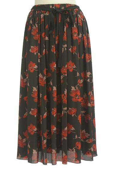 Rouge vif La cle（ルージュヴィフラクレ）の古着「ベルト付き花柄シフォンミモレスカート（スカート）」大画像１へ
