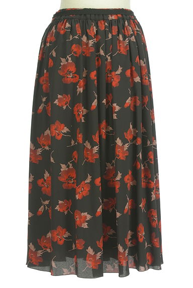 Rouge vif La cle（ルージュヴィフラクレ）の古着「ベルト付き花柄シフォンミモレスカート（スカート）」大画像２へ