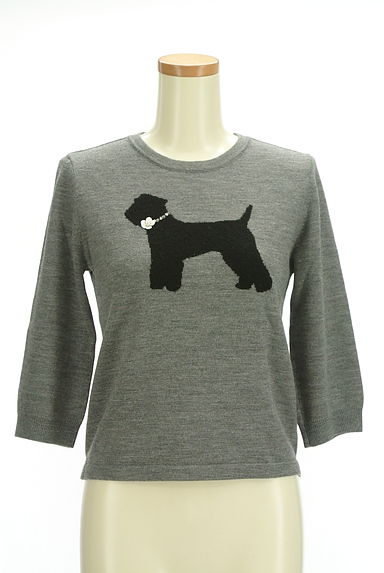 TO BE CHIC（トゥービーシック）の古着「半モチーフ付きDOGシルエットニットトップス（ニット）」大画像１へ