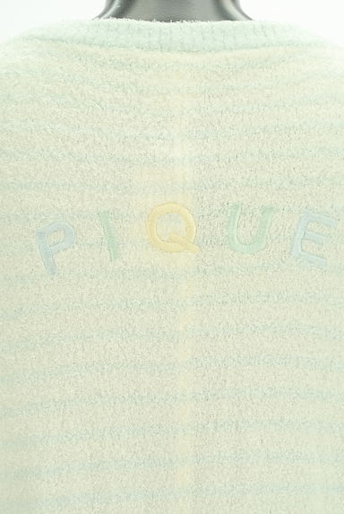 gelato pique（ジェラートピケ）の古着「ロゴ刺繍入りボーダーポンチョカーディガン（カーディガン・ボレロ）」大画像５へ