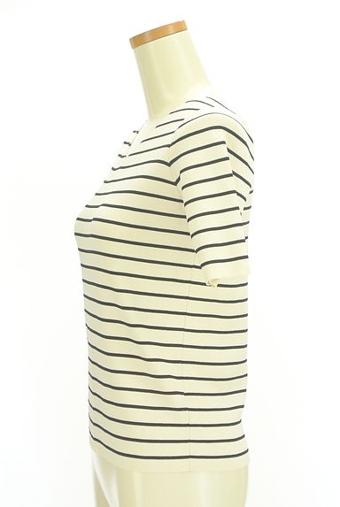 N.Natural Beauty Basic*（エヌ ナチュラルビューティーベーシック）の古着「Vネックボーダーニットトップス（ニット）」大画像３へ