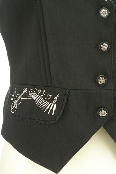 axes femme（アクシーズファム）の古着「音符刺繍入りフリルベスト（ベスト・ジレ）」大画像４へ