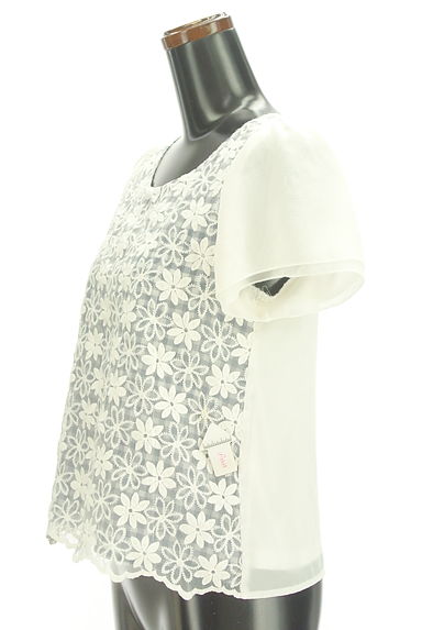 Fabulous Angela（ファビュラスアンジェラ）の古着「フロント花刺繍シフォンカットソー（カットソー・プルオーバー）」大画像４へ