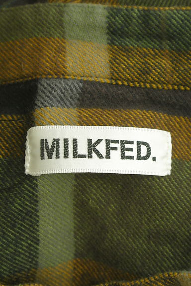 MILKFED.（ミルク フェド）の古着「バックロゴ膝下丈フランネルシャツワンピース（ワンピース・チュニック）」大画像６へ