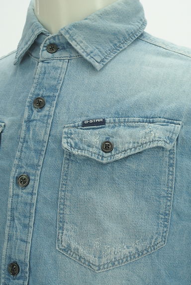 G-STAR RAW（ジースターロゥ）の古着「ウォッシュド加工ダンガリーシャツ（カジュアルシャツ）」大画像４へ