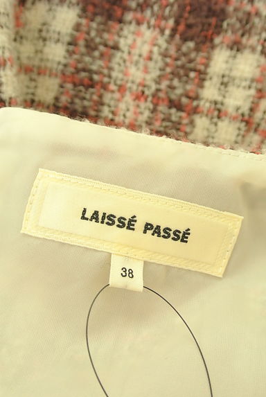 LAISSE PASSE（レッセパッセ）の古着「６分袖チェックツイード膝丈ワンピース（ワンピース・チュニック）」大画像６へ