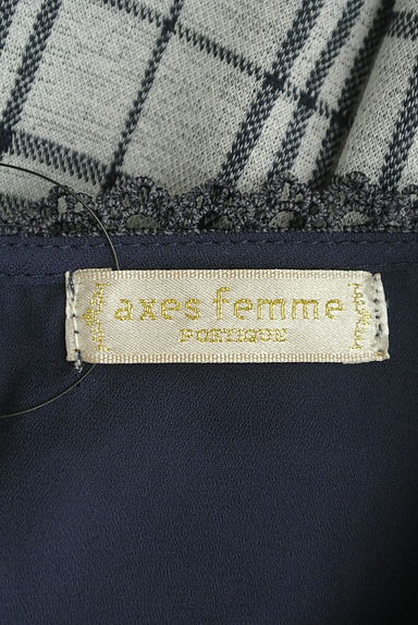 axes femme（アクシーズファム）の古着「シフォン切替チェック柄ワンピース（ワンピース・チュニック）」大画像６へ