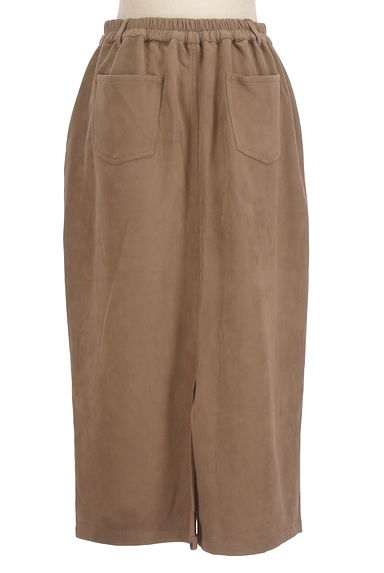 Melan Cleuge（メランクルージュ）の古着「ミモレ丈スウェードタイトスカート（ロングスカート・マキシスカート）」大画像２へ
