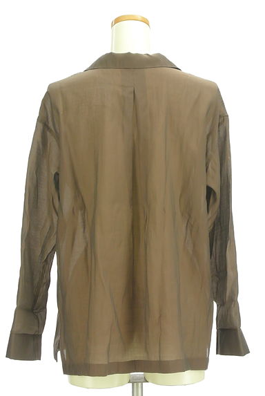 NATURAL BEAUTY BASIC（ナチュラルビューティベーシック）の古着「オープンカラー光沢シアーシャツ（カジュアルシャツ）」大画像２へ